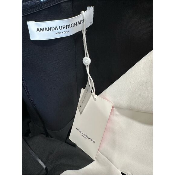 NWT AMANDA UPRICHARD Soiree Dress in Black & Ivory Size XS $260 - Picture 8 of 9